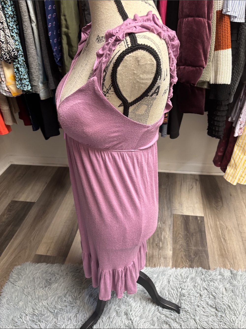 Y2K Ruffle-Shoulder Mini Dress - Picture 3 of 16